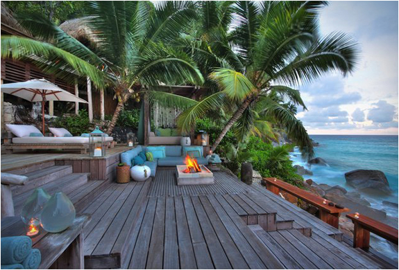 North Island eco-luxury lodge reception area, Seychelles