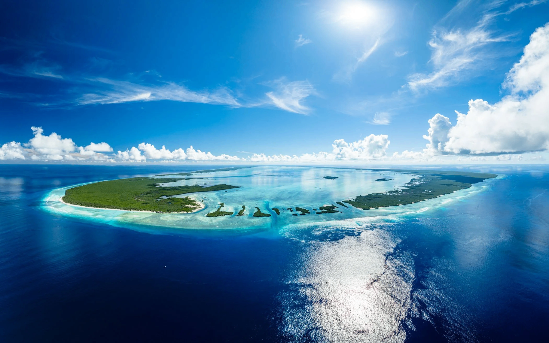 Aerial view of Aldabra Atoll, Seychelles